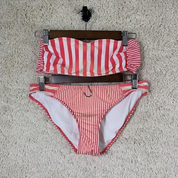 Vineyard Vines Red & Cream Striped Classic Bikini Set Women’s Size XS - Picture 1 of 14